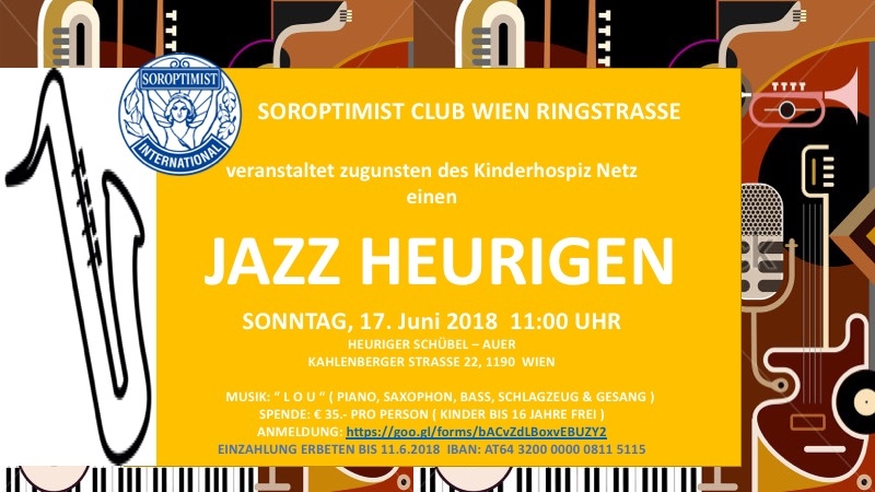 Jazz Heuriger am 17.06.2018 – noch Plätze frei!